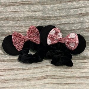 NWOT Minnie Mouse Ears Scrunchies, Set of Two